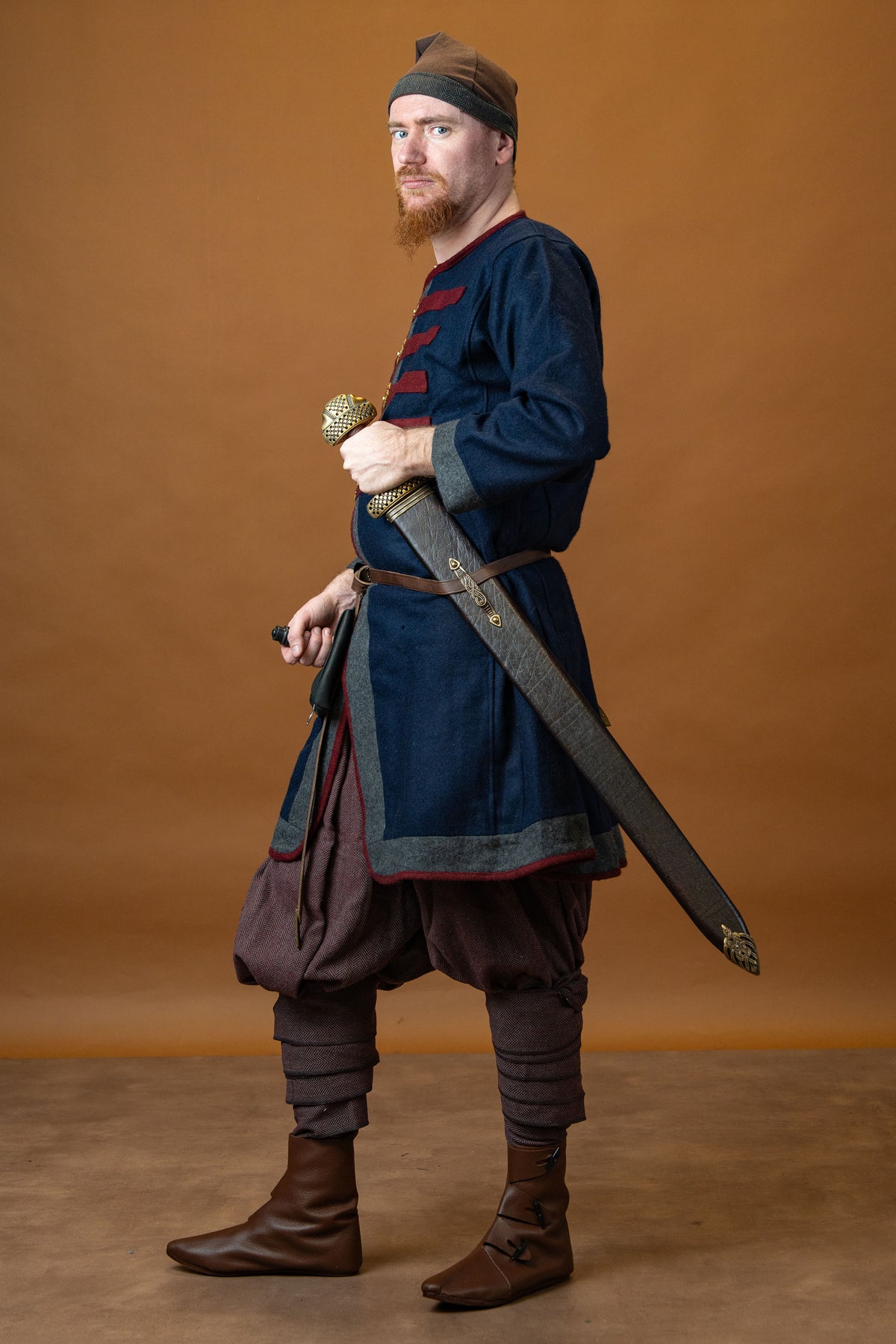 Rusvik Viking kaftan Kosma, blue, wool blend