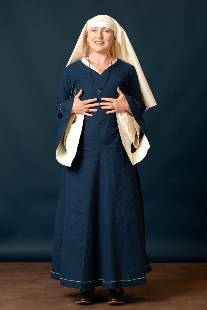 Medieval bliaut Amal, blue-white