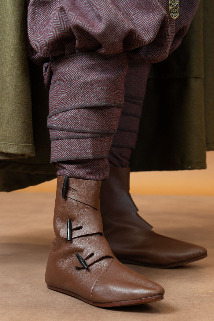 Asgar leg wrappings, wool blend, burgundy