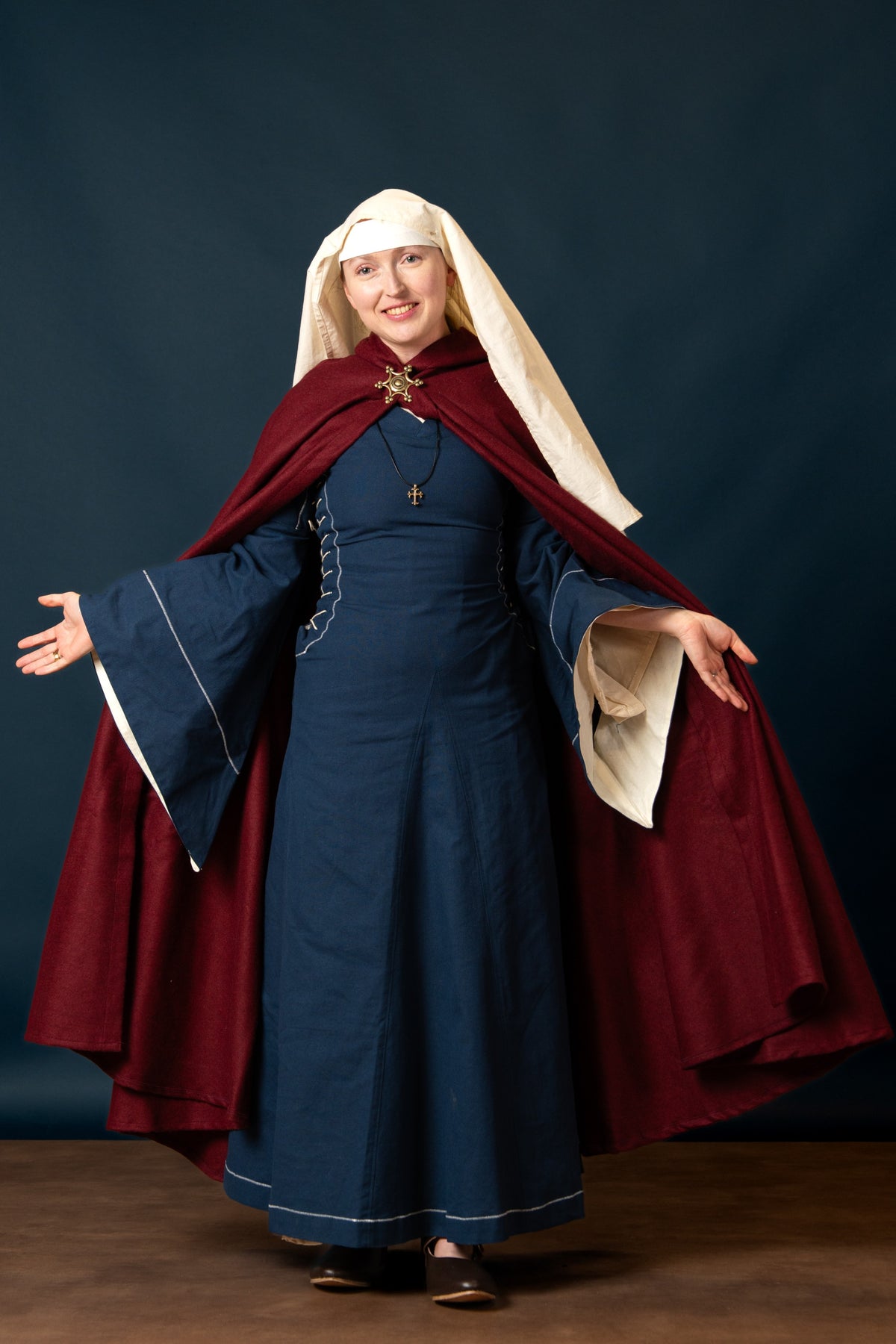 Medieval bliaut Amal, blue-white
