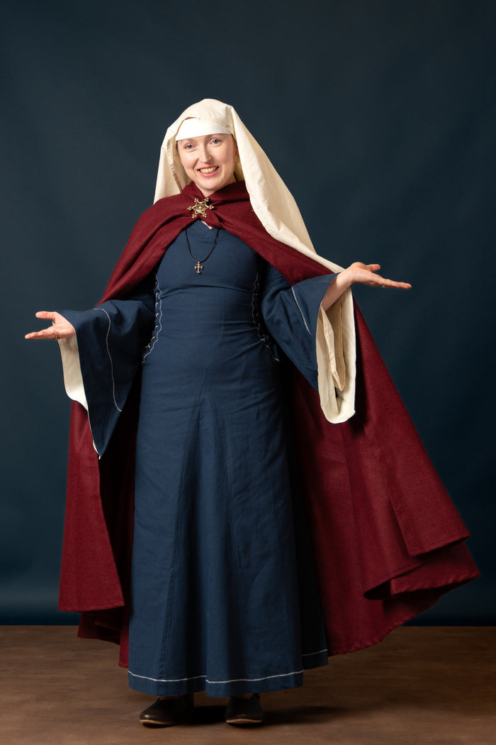 Medieval bliaut Amal, blue-white
