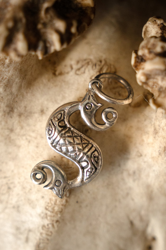 Celtic seahorse, sterling silver