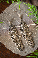 Gaelic earrings, silvered bronze