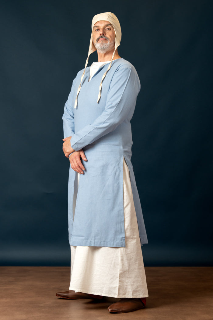 riding tunic, cotton-linen mix, blue