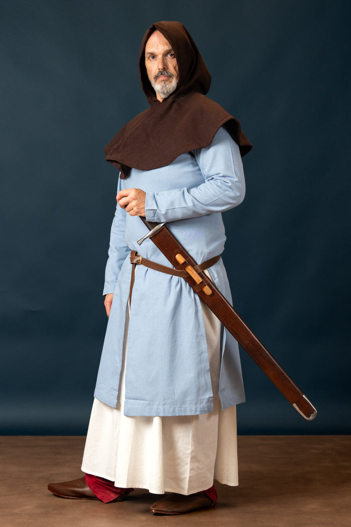 riding tunic, cotton-linen mix, blue