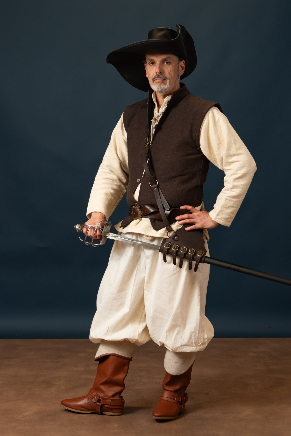 17th century sailor's vest, brown