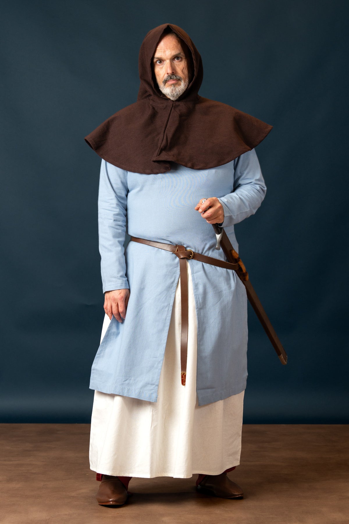 riding tunic, cotton-linen mix, blue