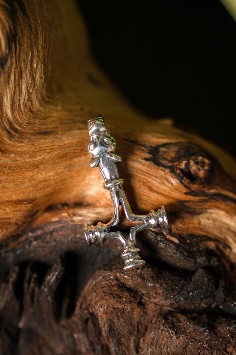 Młot Thora – wilczy krzyż, posrebrzany, zamak