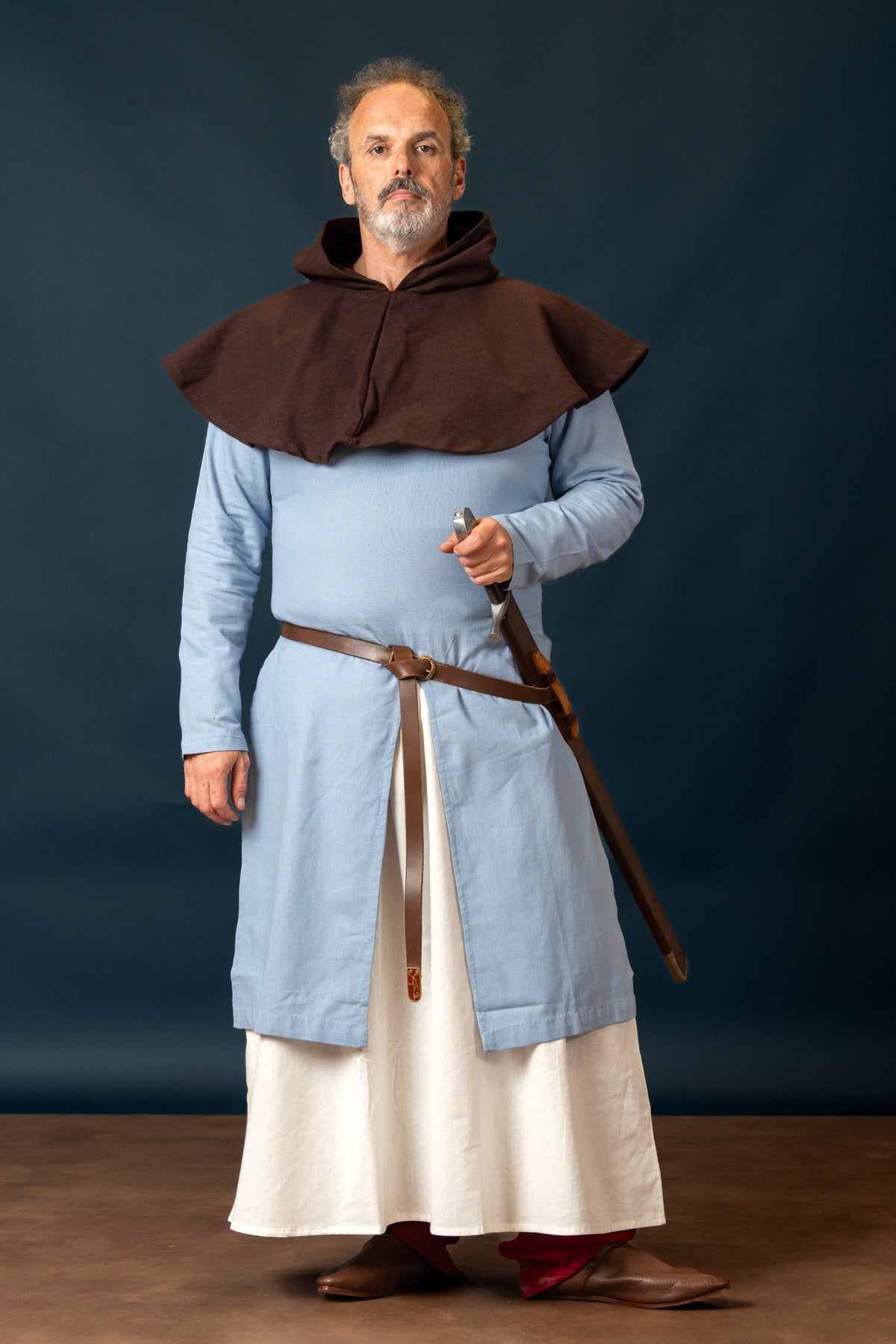 riding tunic, cotton-linen mix, blue