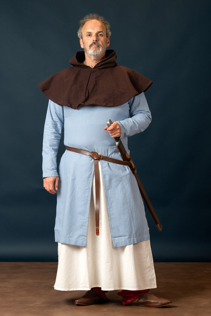 riding tunic, cotton-linen mix, blue