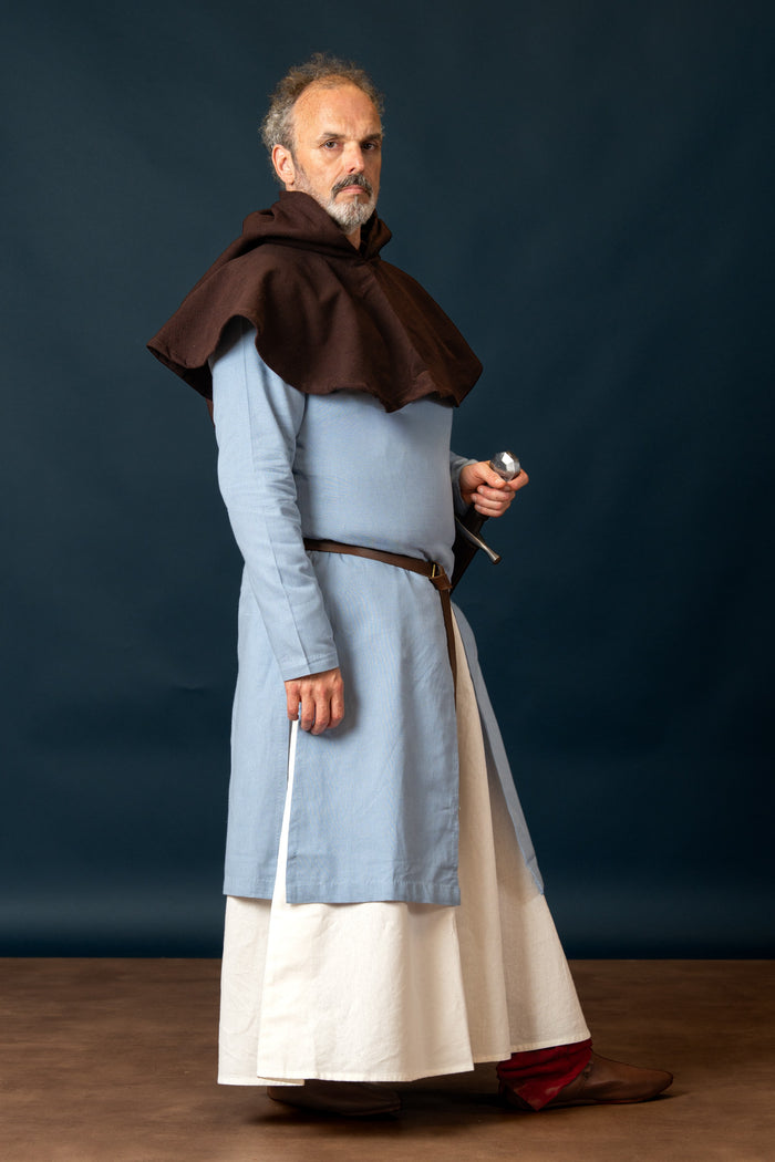 riding tunic, cotton-linen mix, blue