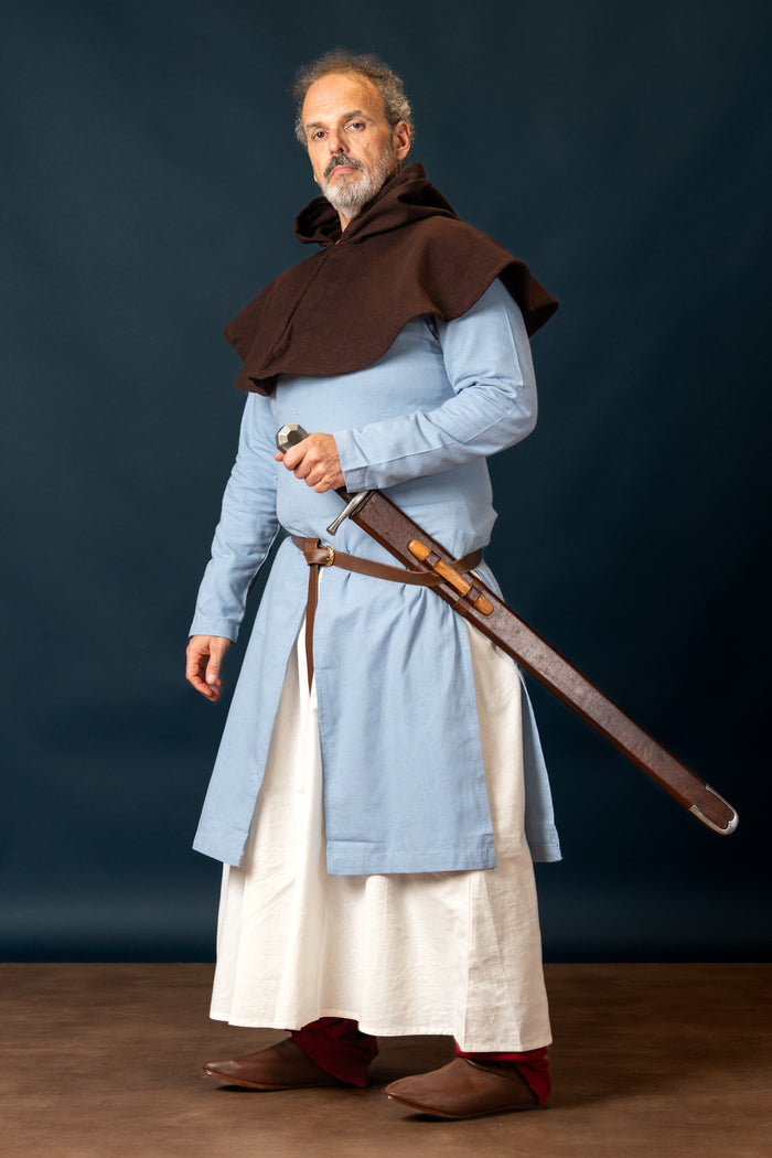 riding tunic, cotton-linen mix, blue