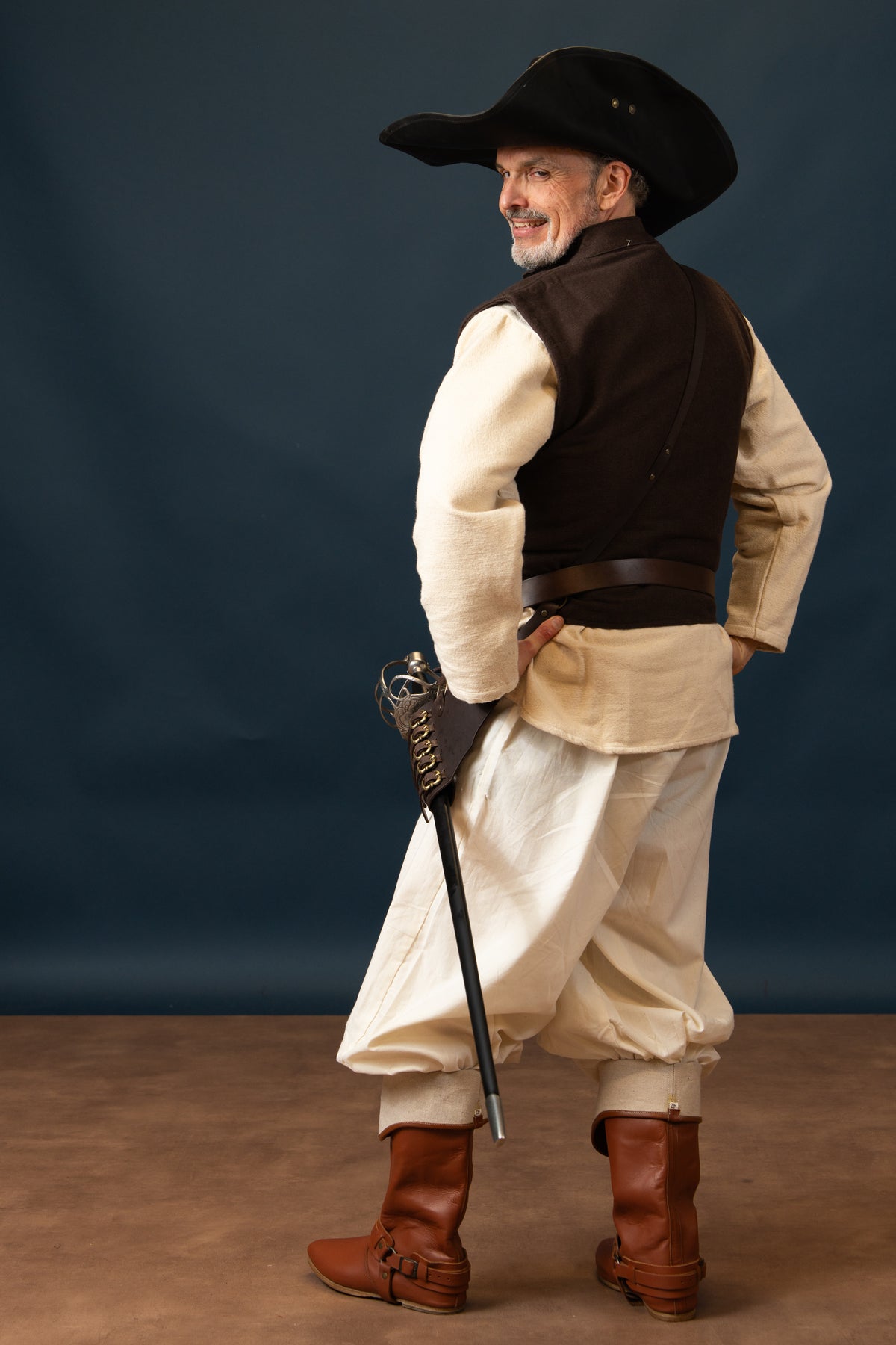 17th century sailor's vest, brown