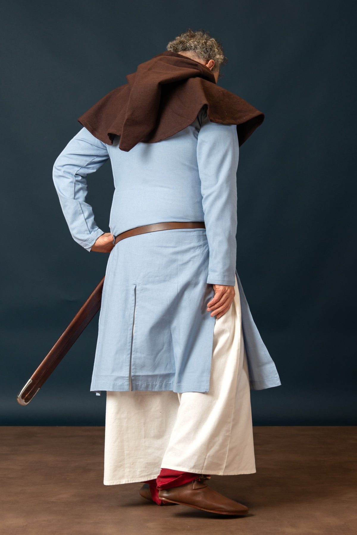 riding tunic, cotton-linen mix, blue