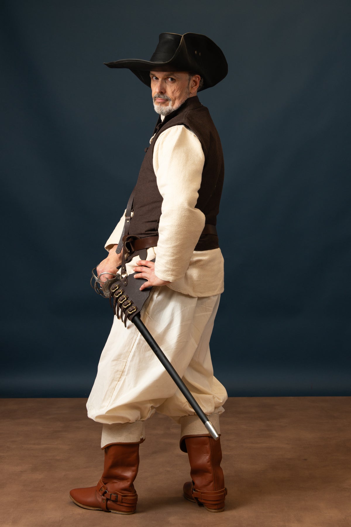 17th century sailor's vest, brown