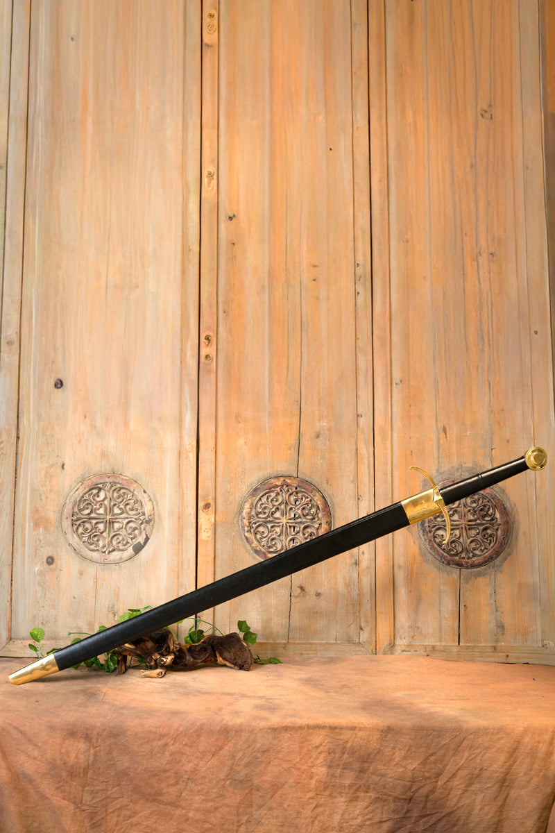 Langschwert mit Lederscheide, stumpf battle ready