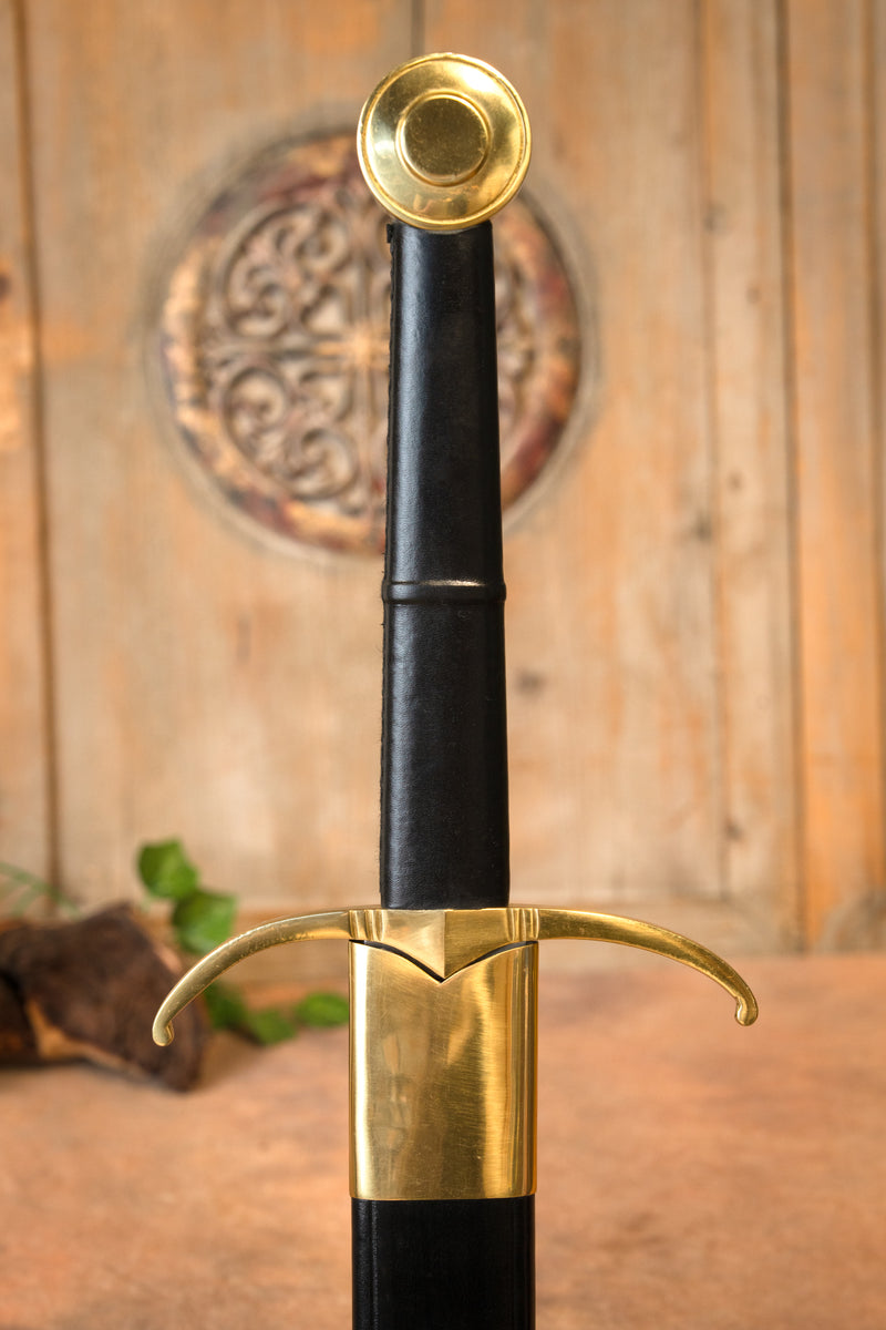 Langschwert mit Lederscheide, stumpf battle ready