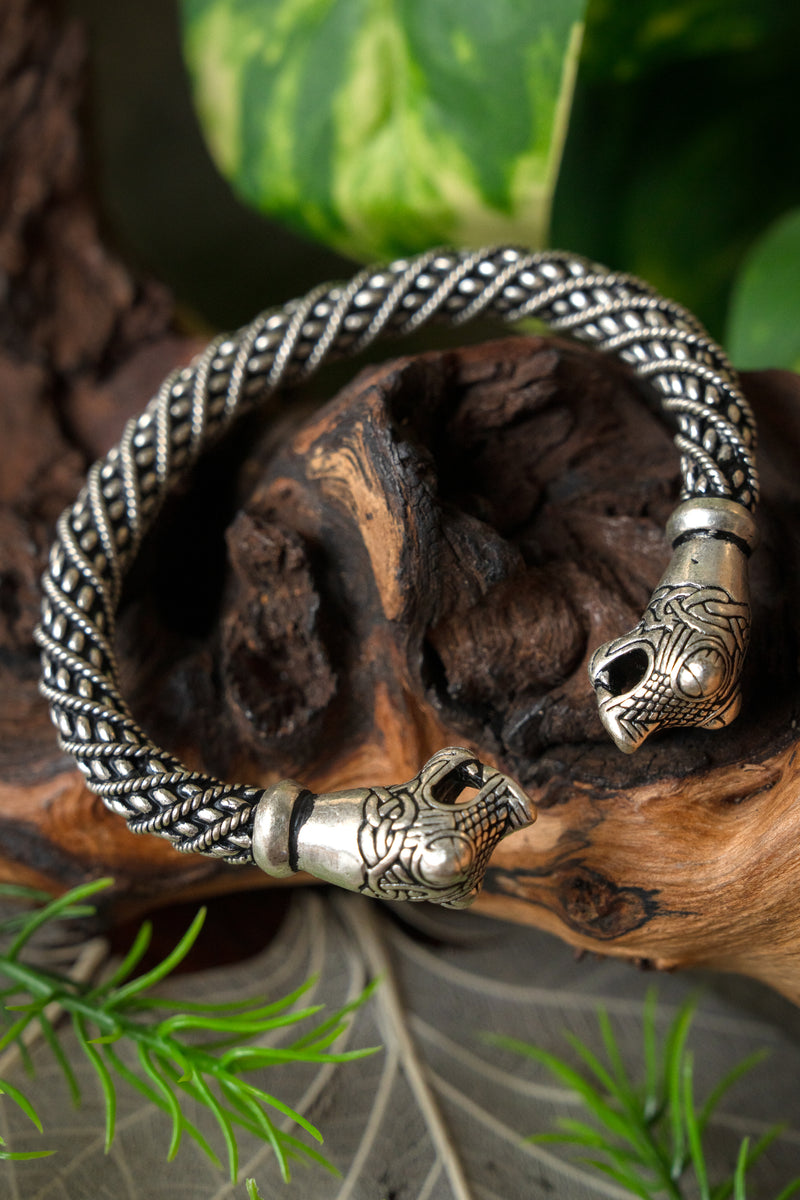 Wikińska bransoleta Oseberg L, posrebrzany brąz