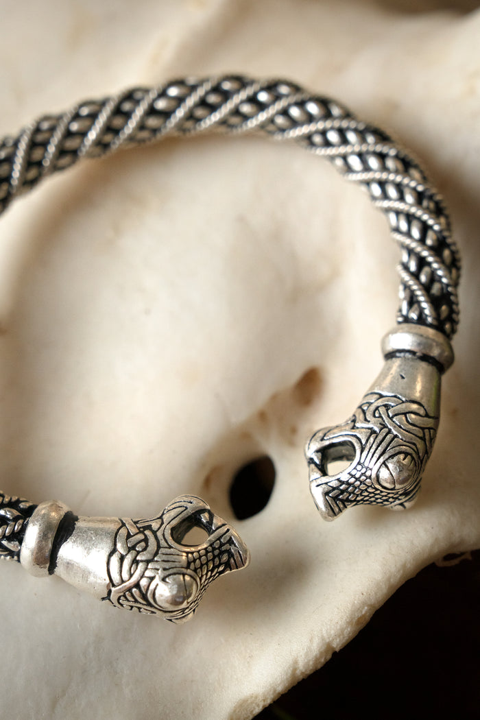 Oseberg Viking bracelet S, silvered bronze