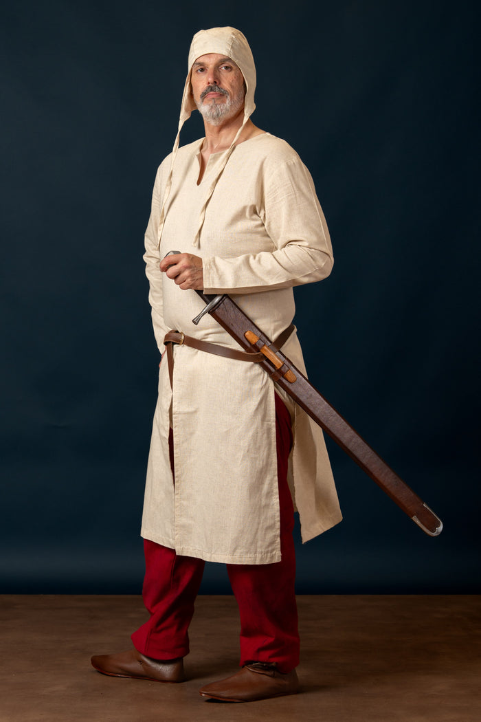 riding tunic, cotton-linen mix, natural