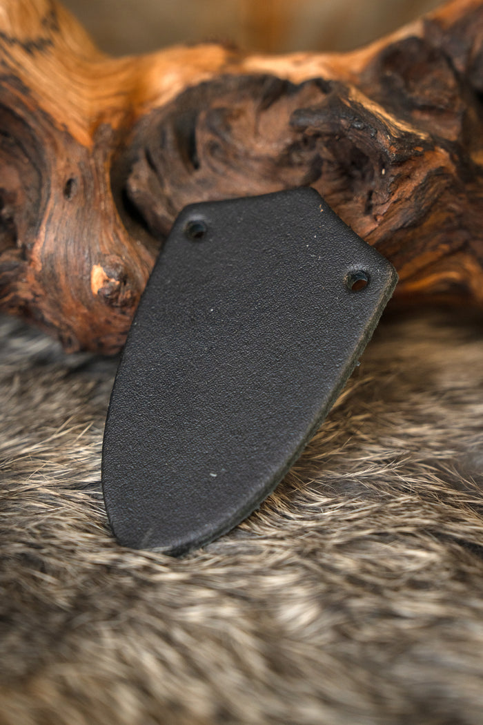 50x split leather shield-shaped piece for scale armour, black