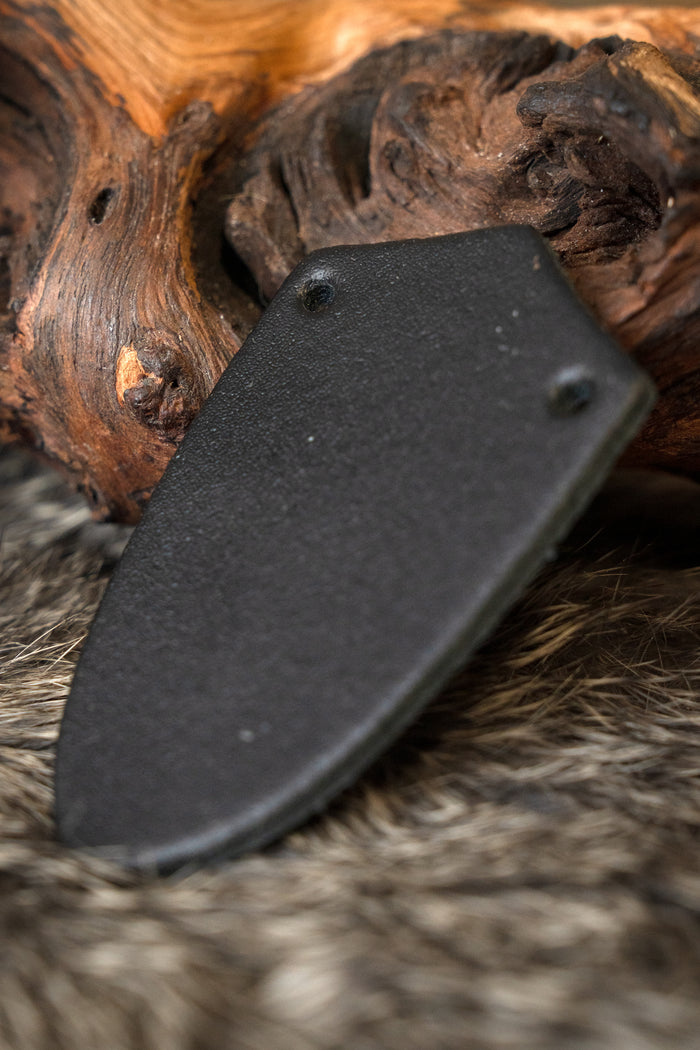 50x split leather shield-shaped piece for scale armour, black