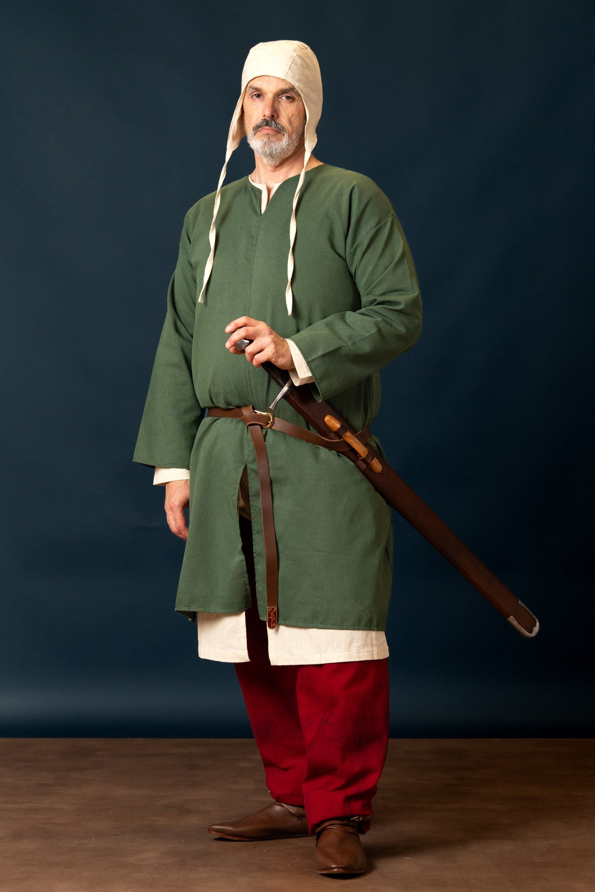 riding tunic, cotton-linen mix, natural