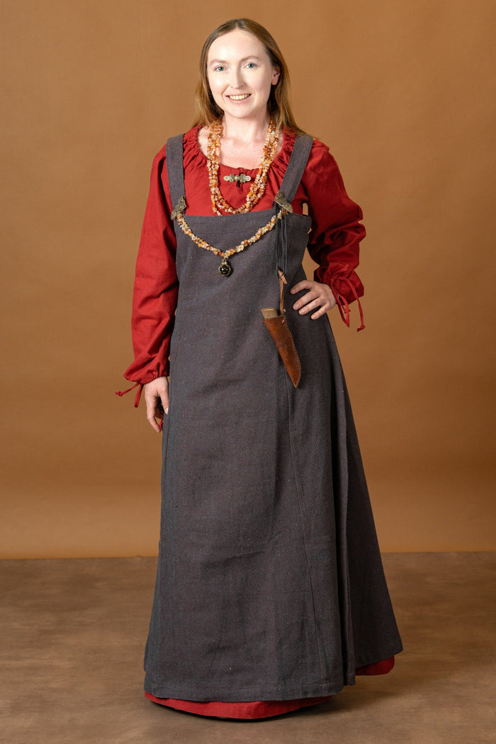 Viking hangeroc Frida, herringbone pattern, burgundy red