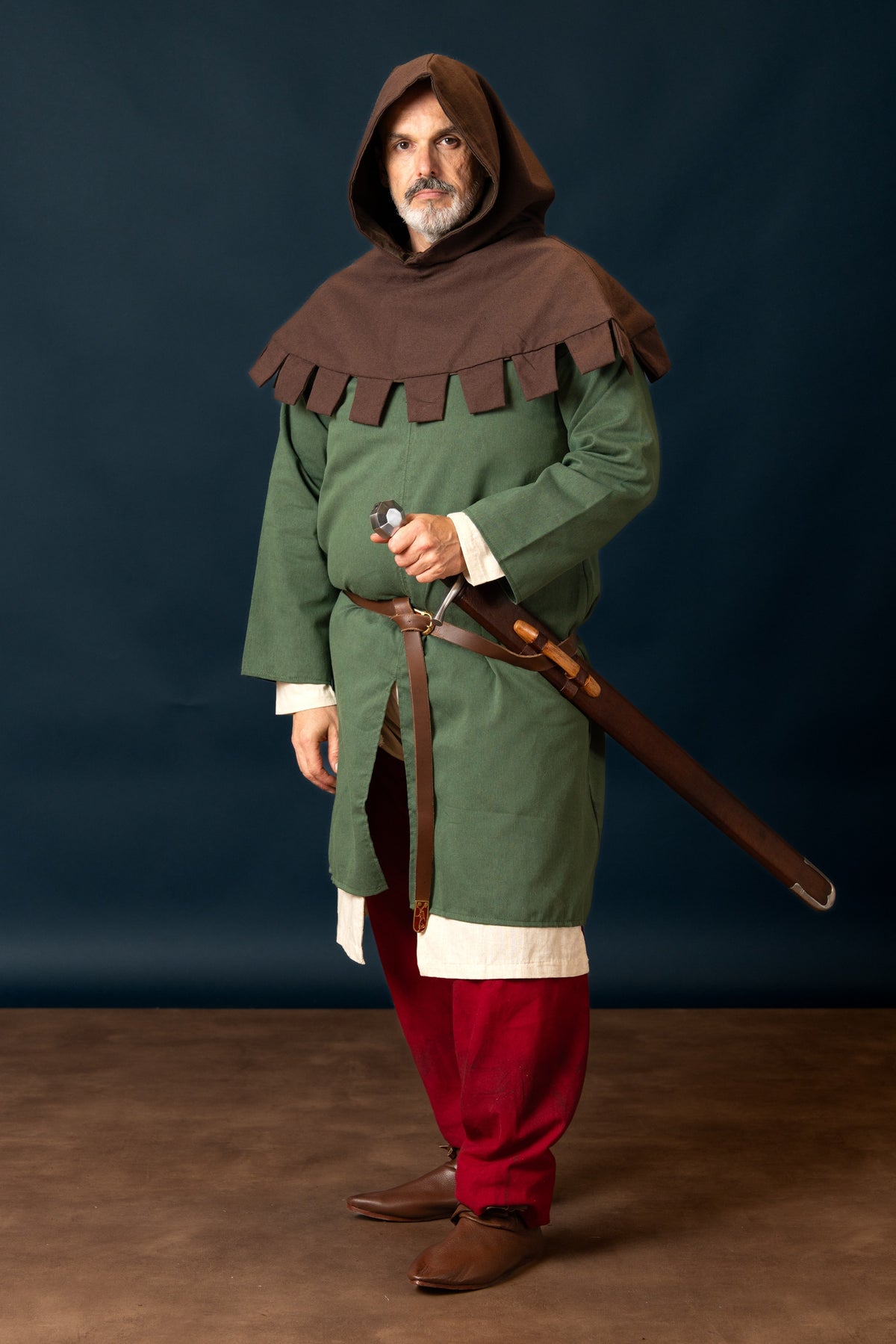 Medieval hood Thilo, brown