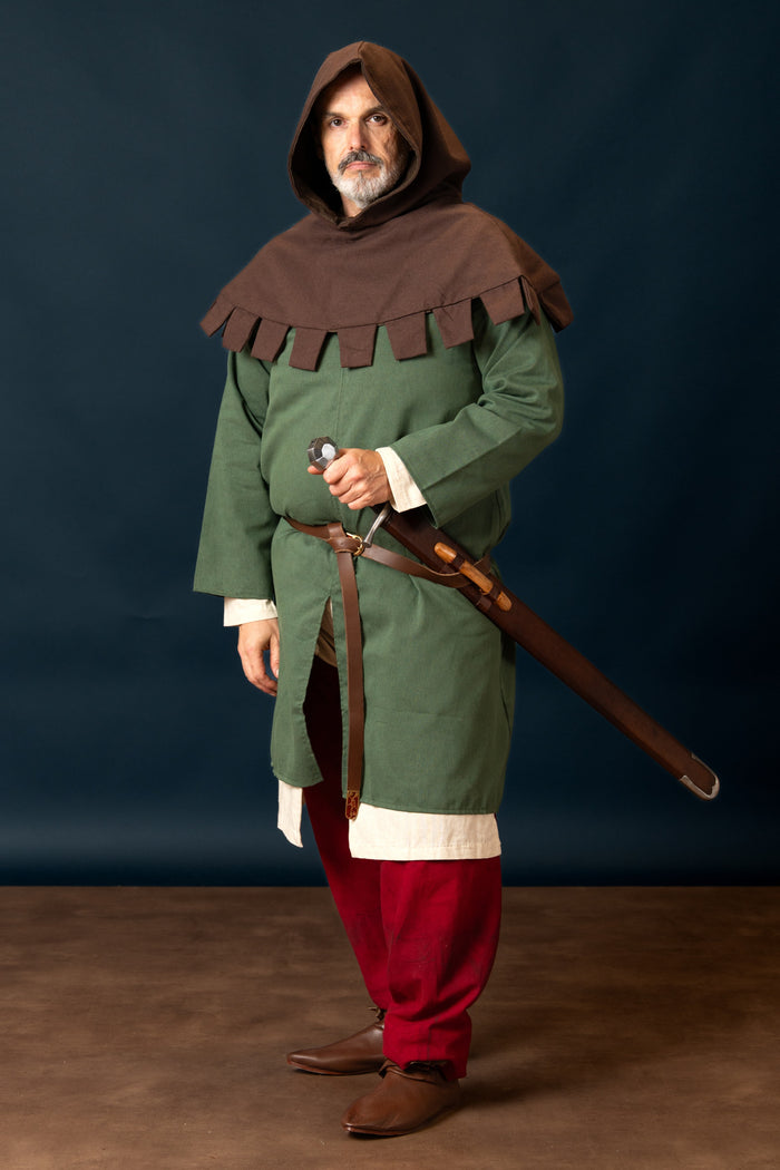 Medieval hood Thilo, brown
