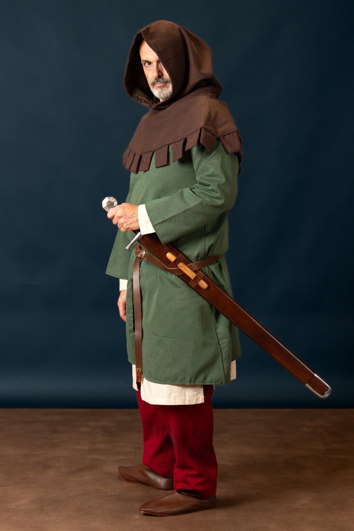 Medieval hood Thilo, brown