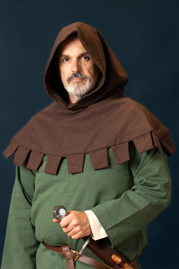 Medieval hood Thilo, brown