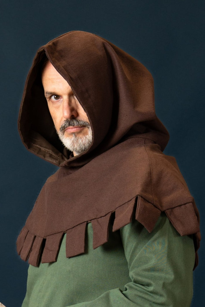 Medieval hood Thilo, brown
