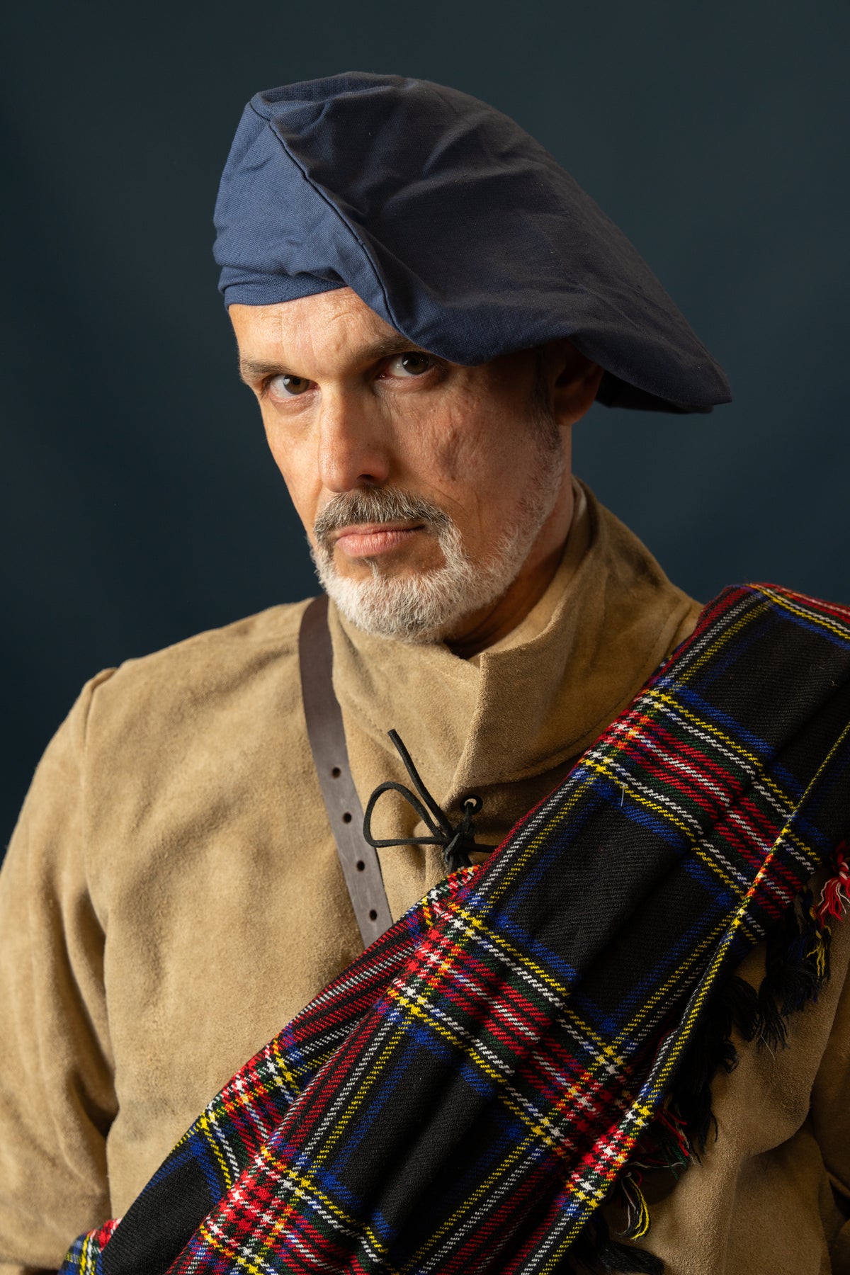 Cotton beret, blue