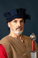 14th century hat, Codex Manesse, black-blue, wool mix