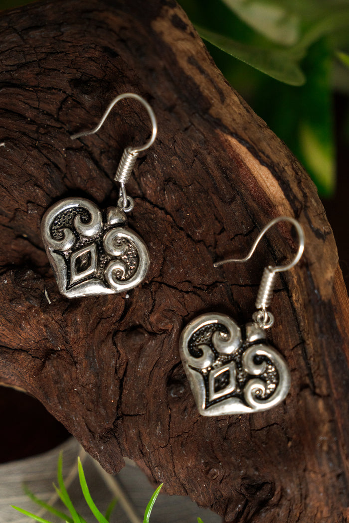 Magyar earrings, silvered bronze