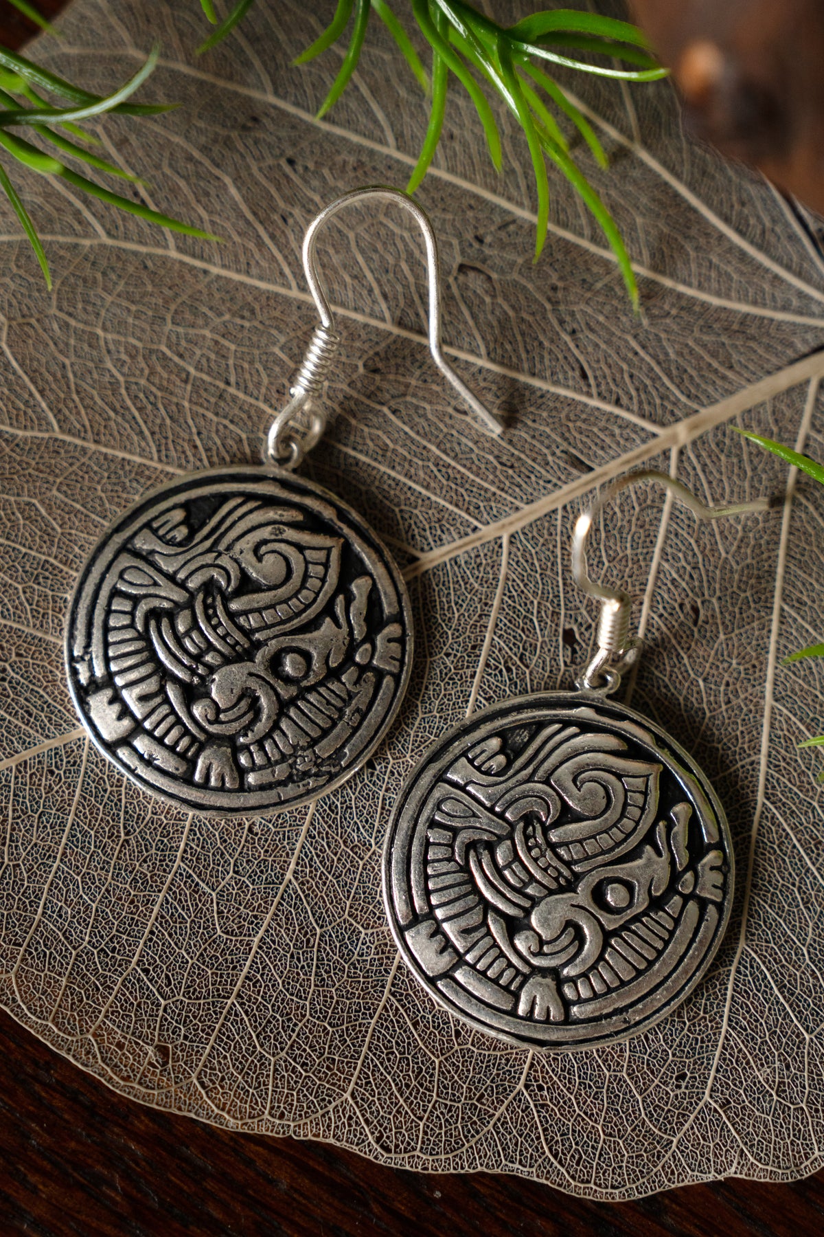 Viking earrings Birka, silvered bronze