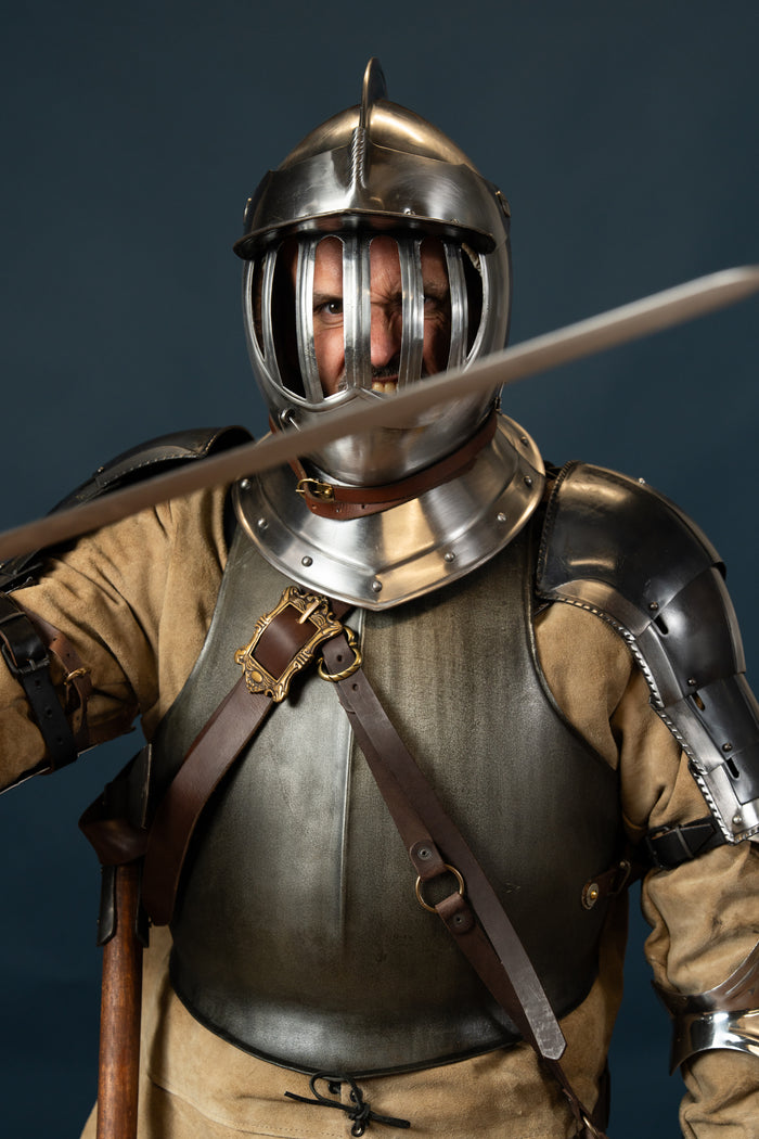 15th century breastplate, blackened, 1 mm