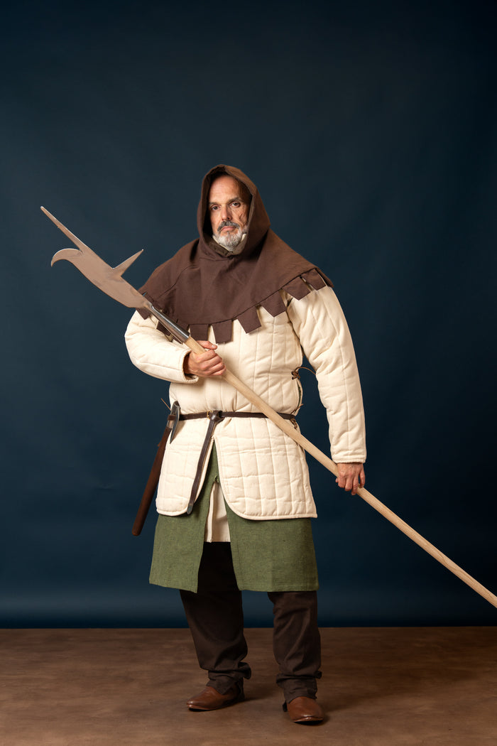 Long gambeson with detachable sleeves