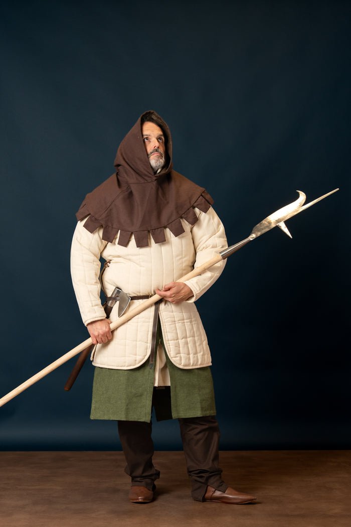 Long gambeson with detachable sleeves