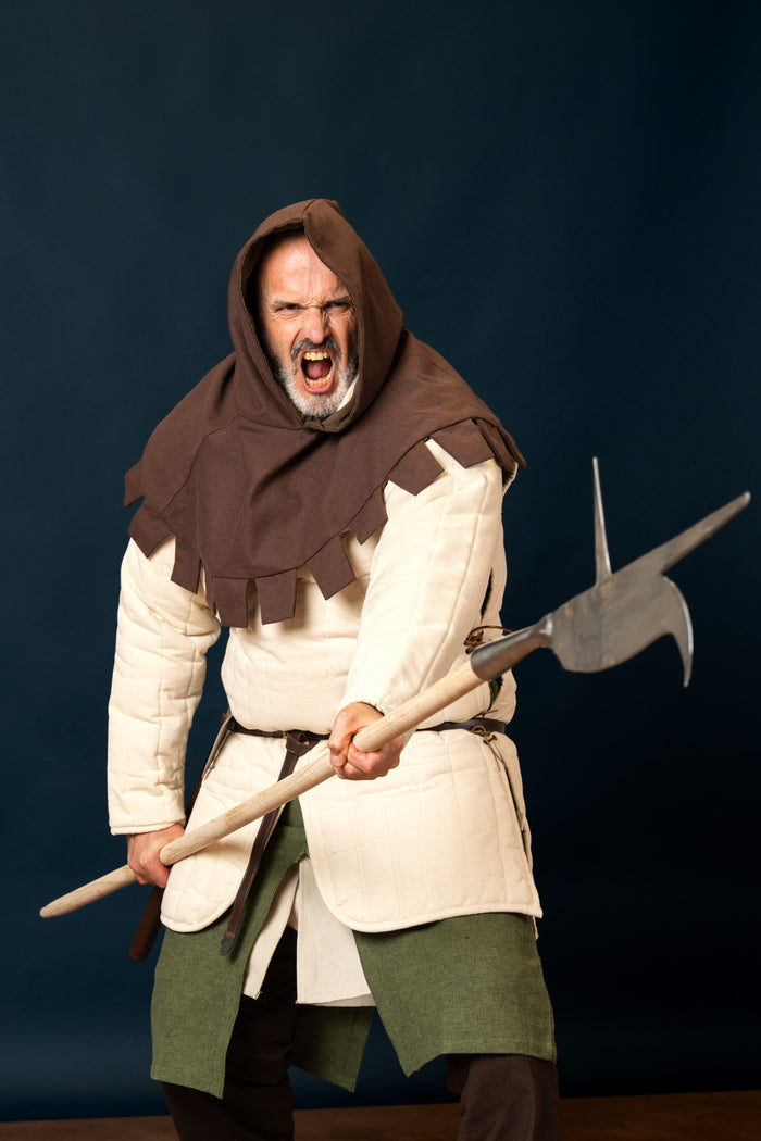 Long gambeson with detachable sleeves