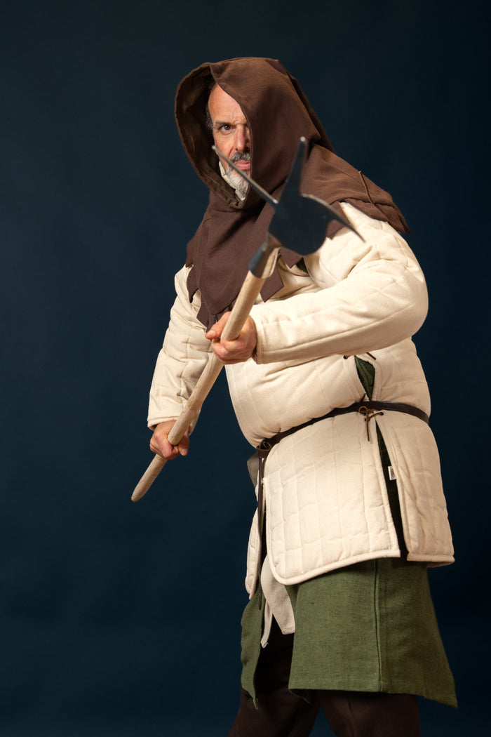 Long gambeson with detachable sleeves