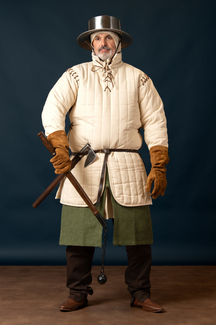 Long gambeson with detachable sleeves