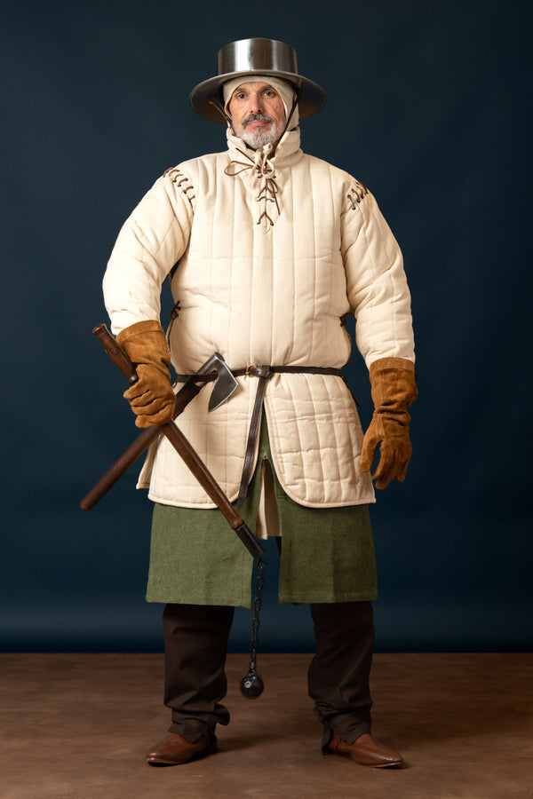 Long gambeson with detachable sleeves
