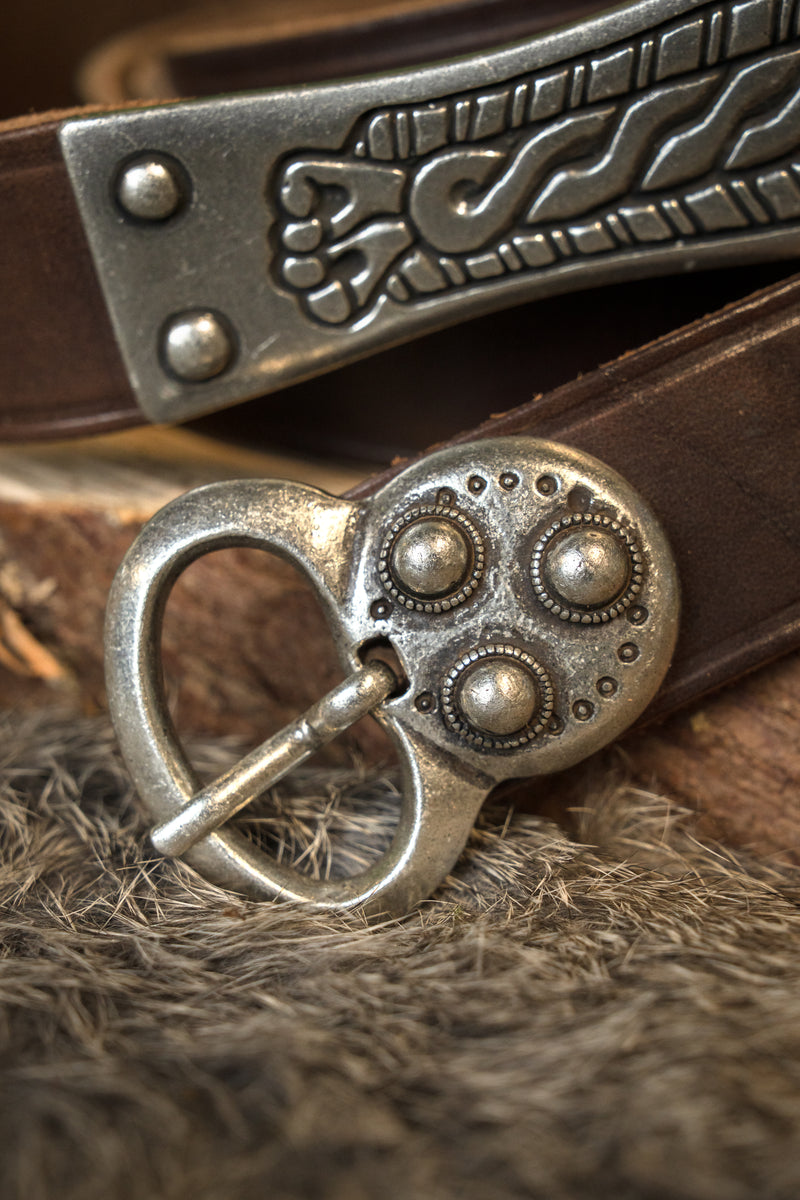 Alemannisk bælte, brun, forsølvet