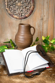 Notebook with leather cover, brown, M