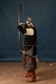 Marksman bow re-enactment / LARP, 58" (147 cm) dark brown, 25 lbs