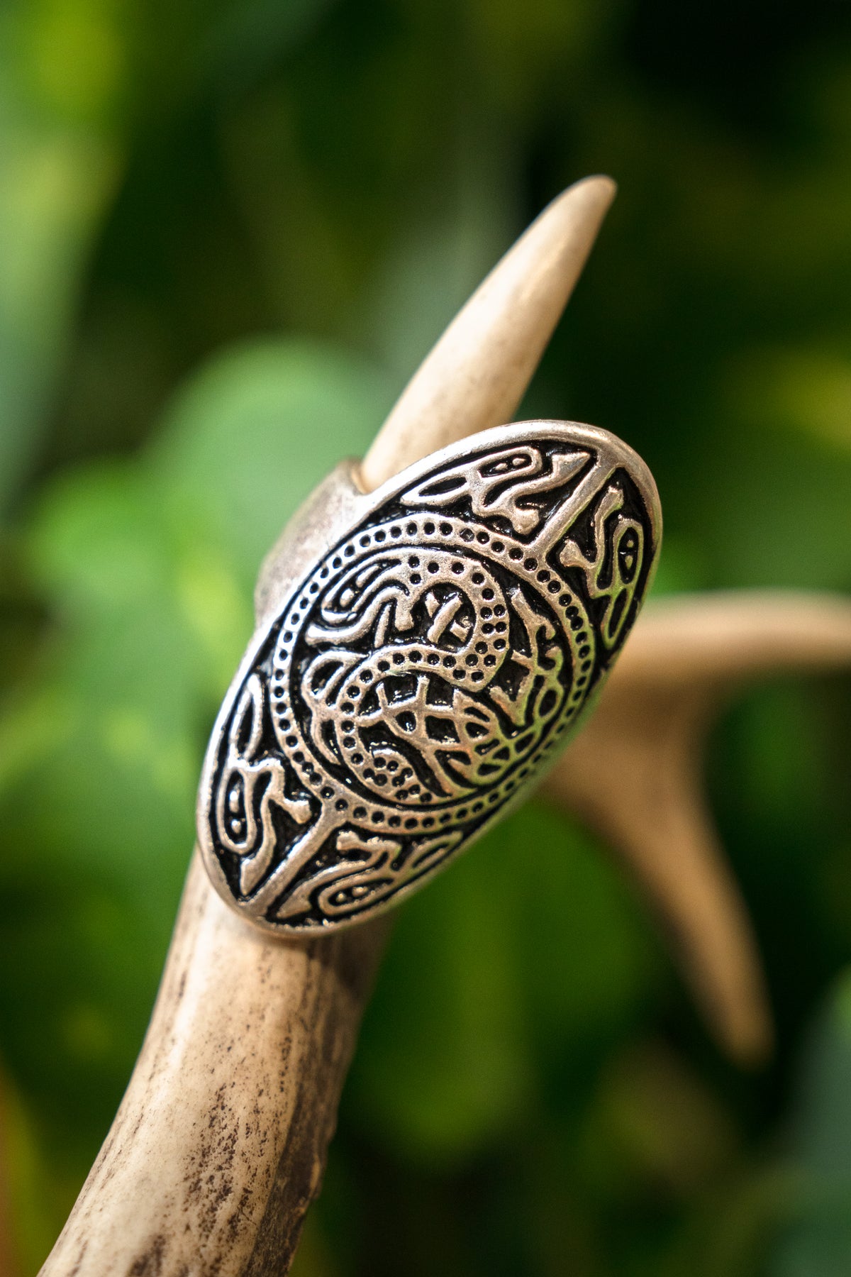Saxon ring Trewhiddle, silver-plated bronze