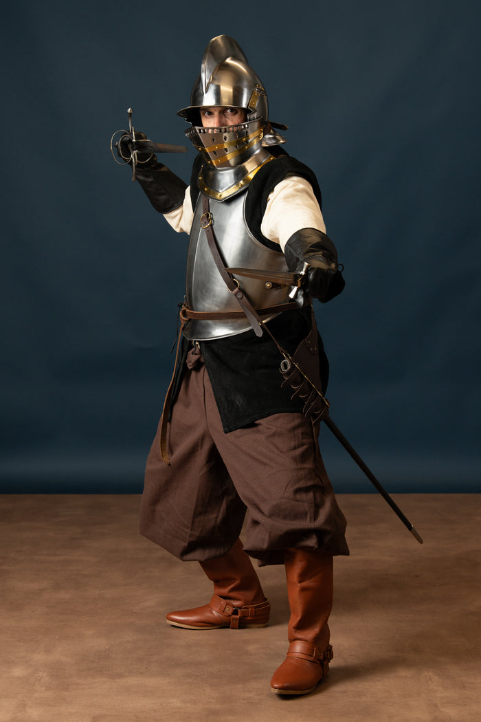 Tudor burgonet with falling buffe, 1.3 mm