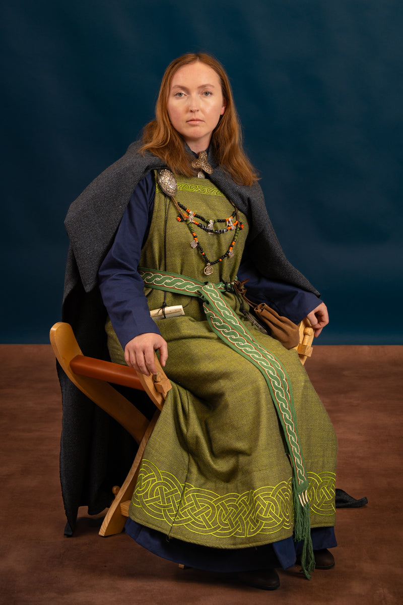 Hängerock Alva, Fischgrätmuster, grün